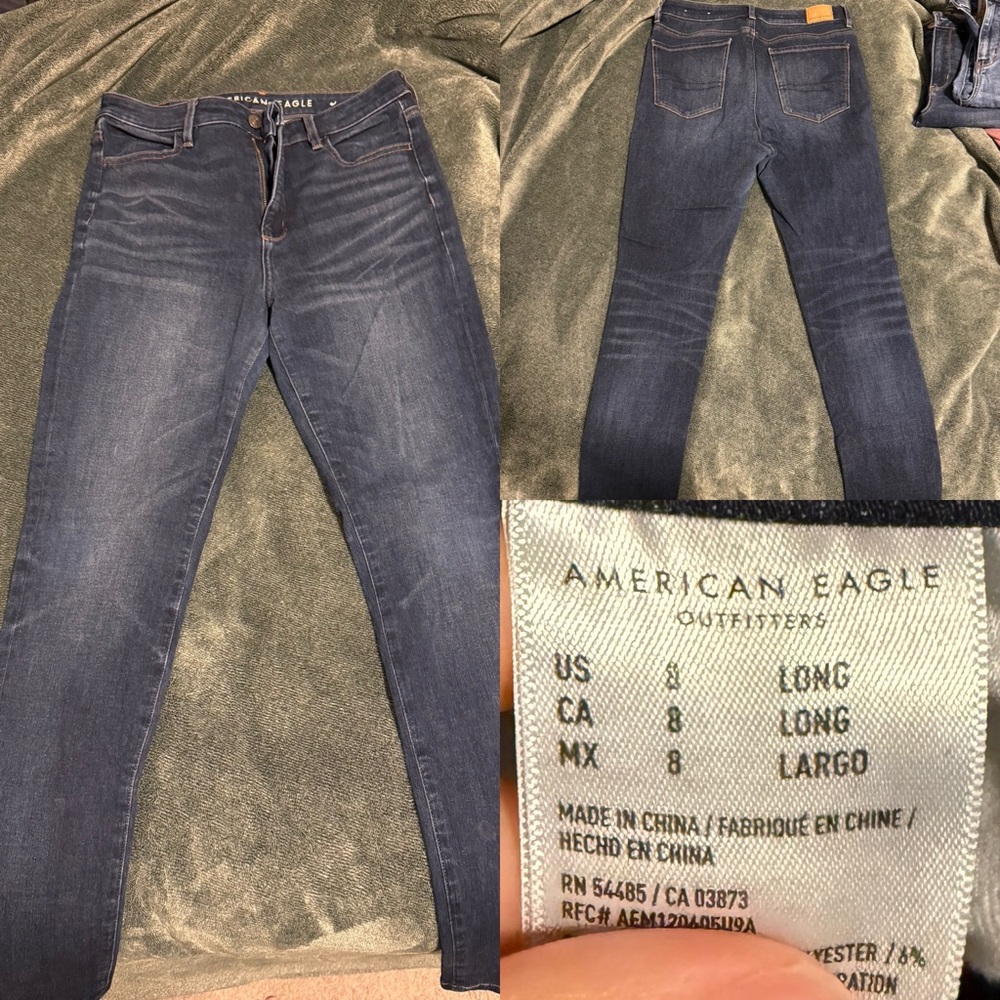 American Eagle Outfitters Women's Dark Blue Skinny Jeans